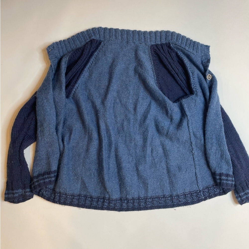 💙 Vintage Italian Collezion Unisex Cardigan – Two-Tone Blue Knit 💙 - Picture 7 of 11